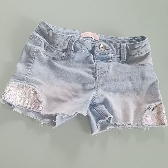 5/$20 SQUEEZE Sequin Denim Shorts - Picture 1 of 7